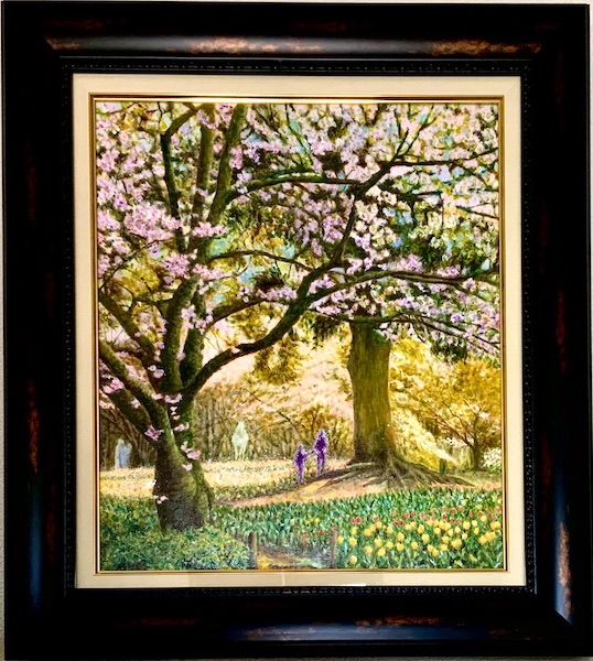 花いっぱい春の風景”を絵に！油彩で風景画/桜・梅・桃など - 絵画で 