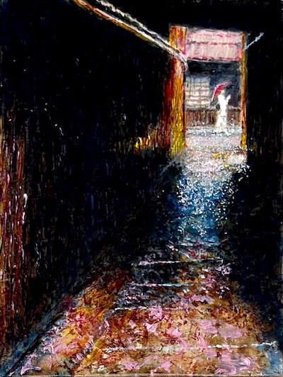 油彩で古い街を描くポイント