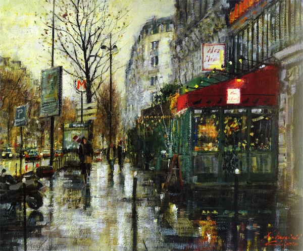 油彩で古い街を描くポイント