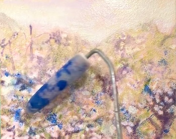 グリザイユ技法でバラの庭を